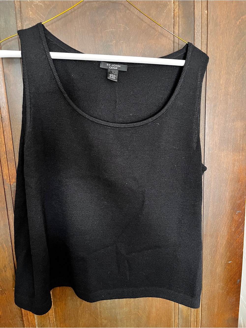 St. John Caviar Collection Black Knit Tank Top